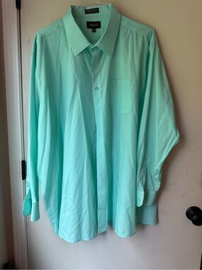 Omega Men’s Light Mint Green Long-Sleeve Dress Shirt
